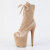 Pleaser FLAMINGO-1045VEL Plateau Stiefeletten Samt Beige