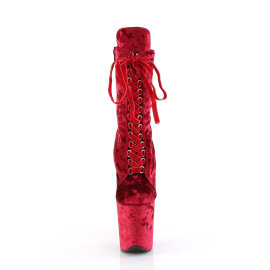 Pleaser FLAMINGO-1045VEL Plateau Stiefeletten Samt Rot
