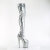 Pleaser FLAMINGO-3000HWR Plateau Overknee Stiefel Holograma Silber