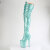Pleaser FLAMINGO-3020GP Plateau Overknee Stiefel Lack Glitter Türkis