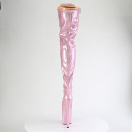 Pleaser FLAMINGO-3020GP Plateau Overknee Stiefel Lack Glitter Pink