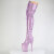 Pleaser FLAMINGO-3020GP Plateau Overknee Stiefel Lack Glitter Lila