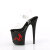 Pleaser FLAMINGO-808TGRS Plateau Sandaletten Clear Strass Schwarz Rot