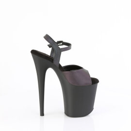 Pleaser FLAMINGO-809REFL Plateau Sandaletten Clear Schwarz