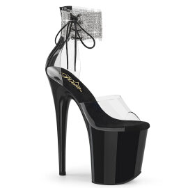 Pleaser FLAMINGO-824RS Plateau Sandaletten Clear Strass...