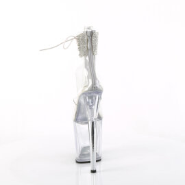 Pleaser FLAMINGO-824RS Plateau Sandaletten Clear Strass Transparent