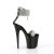 Pleaser FLAMINGO-827RS Plateau Sandaletten Clear Strass Schwarz