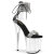 Pleaser FLAMINGO-827RS Plateau Sandaletten Clear Strass Silber Schwarz