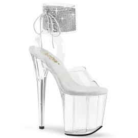 Pleaser FLAMINGO-891-2RS Plateau Sandaletten Clear Strass...