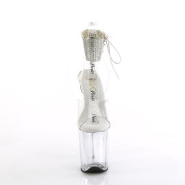 Pleaser FLAMINGO-891-2RS Plateau Sandaletten Clear Strass...
