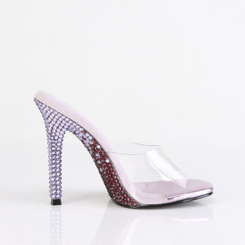 Fabulicious GALA-01DMM Pantoletten Clear Strass Lila