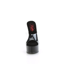 Pleaser GLEAM-601 Plateau Pantoletten Clear Schwarz...