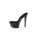 Pleaser GLEAM-601 Plateau Pantoletten Clear Schwarz Transparent