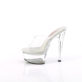 Pleaser GLEAM-601 Plateau Pantoletten Clear