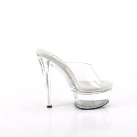 Pleaser GLEAM-601 Plateau Pantoletten Clear