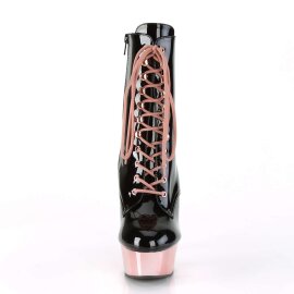 Pleaser Stiefelette DELIGHT-1020 Schwarz Rose-Gold Chrom...