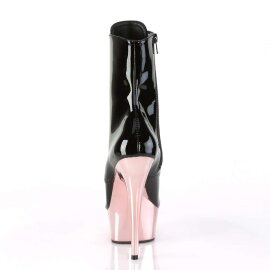 Pleaser Stiefelette DELIGHT-1020 Schwarz Rose-Gold Chrom EU-42 / US-12