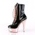 Pleaser Stiefelette DELIGHT-1020 Schwarz Rose-Gold Chrom EU-36 / US-6