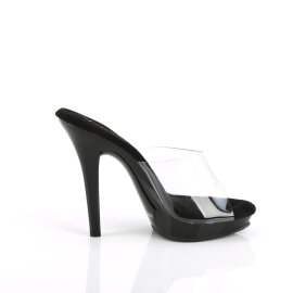 Fabulicious LIP-101 Pantoletten Clear Schwarz