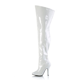 Pleaser SEDUCE-3000WC Overknee Stiefel Lack Weiß