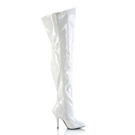 Pleaser SEDUCE-3000WC Overknee Stiefel Lack Weiß
