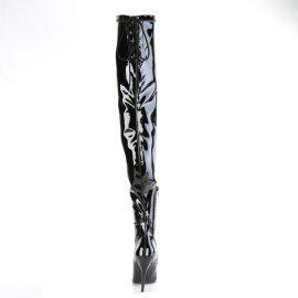 Pleaser SEDUCE-4000SLT Overknee Stiefel Lack Schwarz