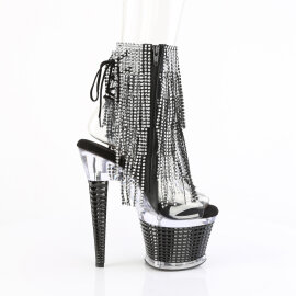 Pleaser SPECTATOR-1017RSF Plateau Sandaletten Clear Strass Schwarz