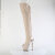 Pleaser SPECTATOR-3030 Plateau Overknee Stiefel Kunstleder Clear Beige