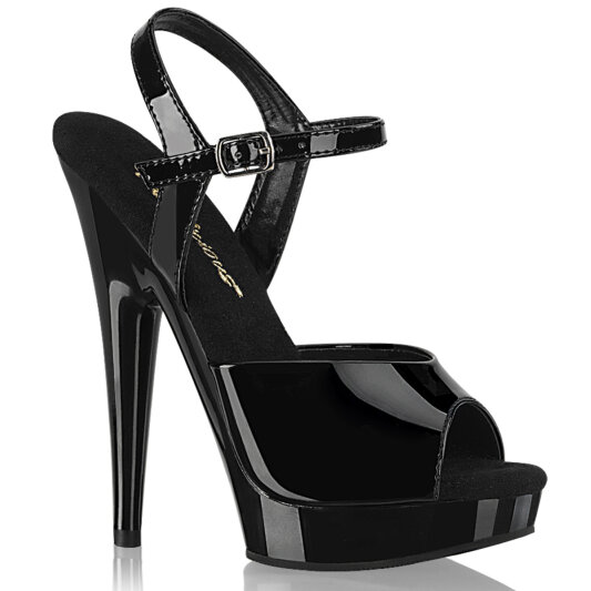Fabulicious SULTRY-609 Plateau Sandaletten Lack Schwarz