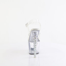Pleaser UNICORN-708TGRS Plateau Sandaletten Clear Strass Transparent