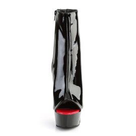 Pleaser Stiefelette DELIGHT-1025 Schwarz Rot EU-35 / US-5