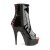 Pleaser Stiefelette DELIGHT-1025 Schwarz Rot EU-35 / US-5