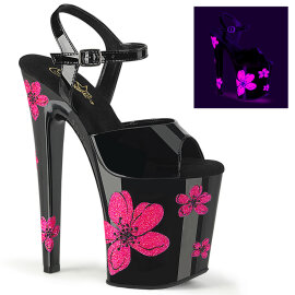 Pleaser XTREME-809HB Plateau Sandaletten Lack Neon Schwarz