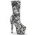 Pleaser ADORE-1002DP Plateau Stiefeletten Stoff Schwarz Weiß EU-35 / US-5