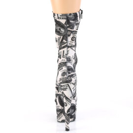 Pleaser ADORE-1002DP Plateau Stiefeletten Stoff Schwarz Weiß EU-36 / US-6