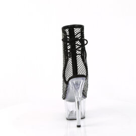 Pleaser ADORE-1018RM Plateau Sandaletten Kunstleder Clear Strass Schwarz EU-36 / US-6