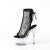 Pleaser ADORE-1018RM Plateau Sandaletten Kunstleder Clear Strass Schwarz EU-36 / US-6