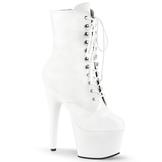Pleaser ADORE-1020 Plateau Stiefeletten Kunstleder Weiß EU-36 / US-6
