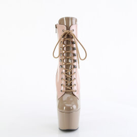Pleaser ADORE-1020DC Plateau Stiefeletten Lack Beige...