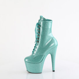 Pleaser ADORE-1020GP Plateau Stiefeletten Lack Glitter Türkis EU-42 / US-12