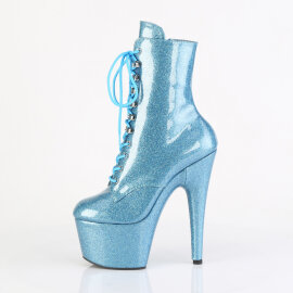 Pleaser ADORE-1020GP Plateau Stiefeletten Lack Glitter Baby Blau EU-35 / US-5