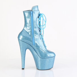 Pleaser ADORE-1020GP Plateau Stiefeletten Lack Glitter Baby Blau EU-35 / US-5