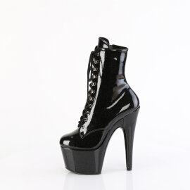 Pleaser ADORE-1020GP Plateau Stiefeletten Lack Glitter Schwarz EU-39 / US-9
