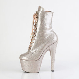 Pleaser ADORE-1020GP Plateau Stiefeletten Lack Glitter Beige Braun EU-42 / US-12