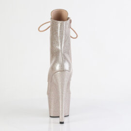 Pleaser ADORE-1020GP Plateau Stiefeletten Lack Glitter Beige Braun EU-42 / US-12