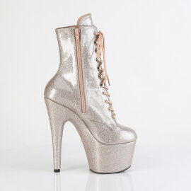 Pleaser ADORE-1020GP Plateau Stiefeletten Lack Glitter Beige Braun EU-42 / US-12