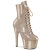 Pleaser ADORE-1020GP Plateau Stiefeletten Lack Glitter Beige Braun EU-42 / US-12