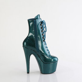 Pleaser ADORE-1020GP Plateau Stiefeletten Lack Glitter Blau Grün EU-37 / US-7
