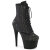 Pleaser ADORE-1020RM Plateau Stiefeletten Kunstleder Strass Mesh Schwarz EU-42 / US-12