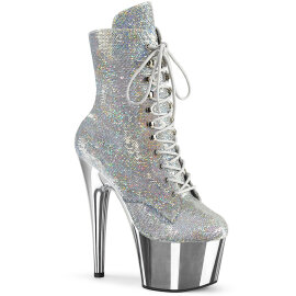Pleaser ADORE-1020SQ-02 Plateau Stiefeletten Chrom...